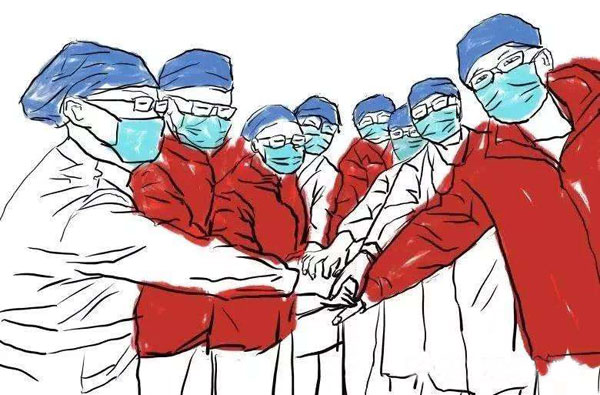 与新型冠状病毒战斗的白衣天使